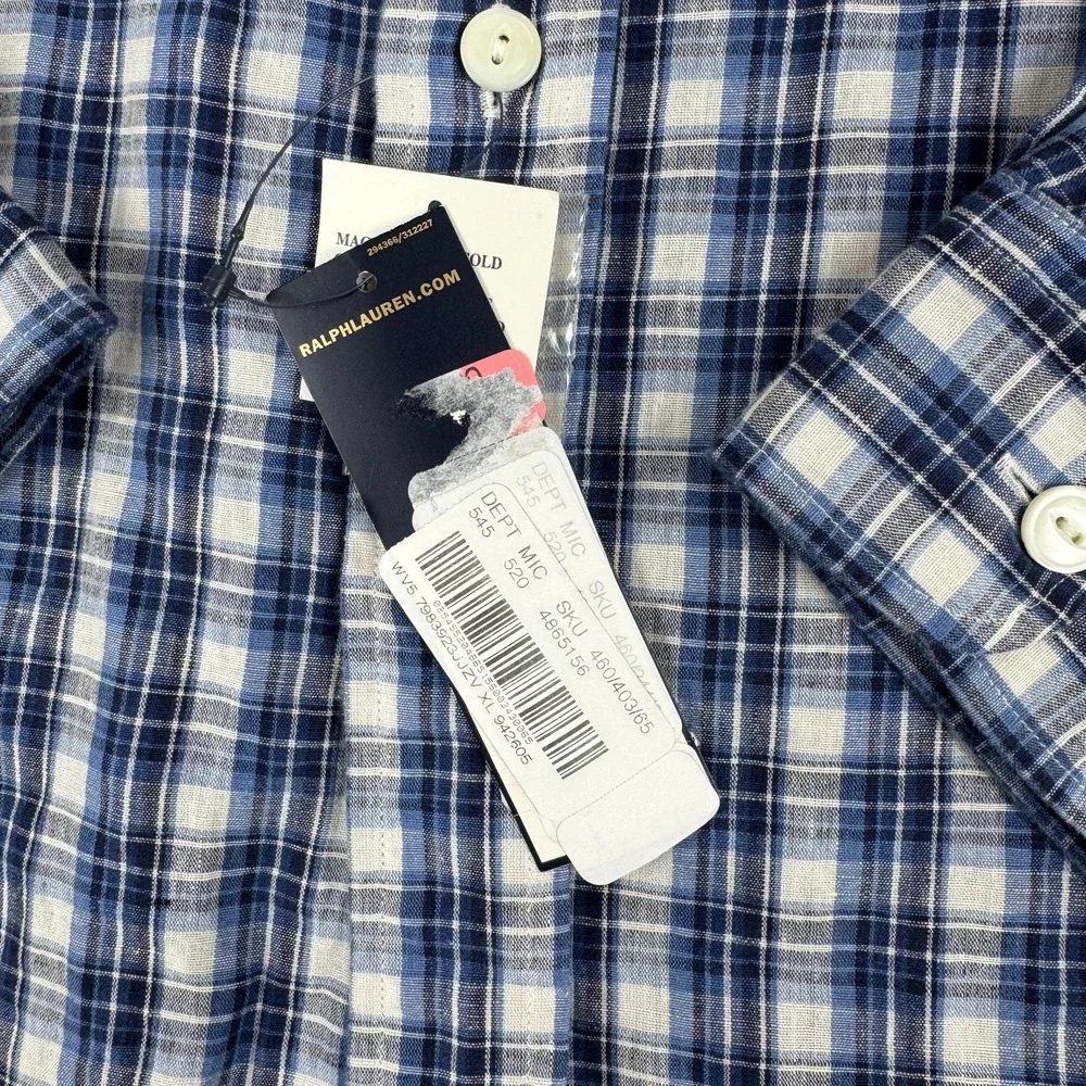 Polo Ralph Lauren Double Pocket Work Shirt Classic Linen Blend Lot‎ of 2 Mens XL